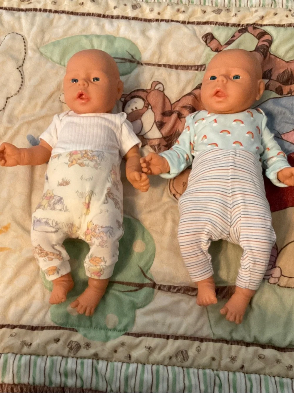 Unbranded Twin Baby Dolls in Flesh Tone - Soft Vinyl Playset